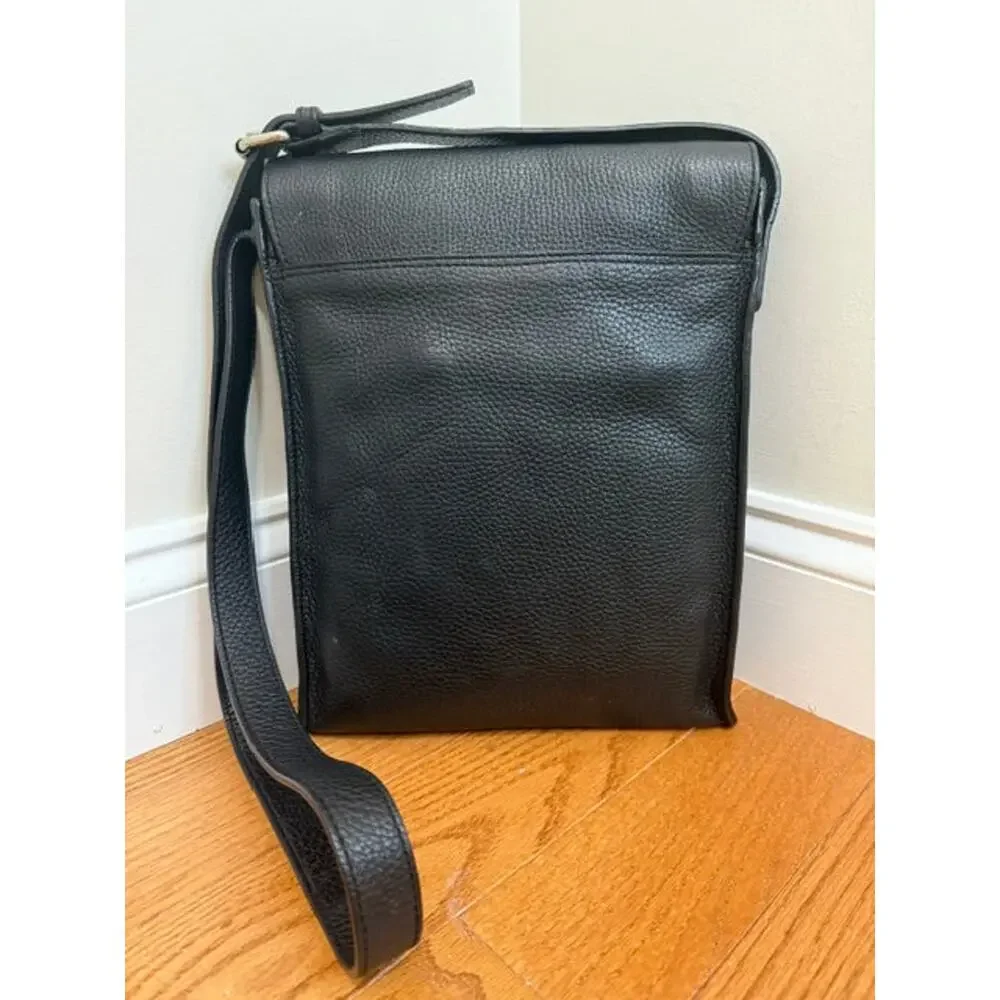 Cole Haan Men’s Black Pebbled Leather Crossbody Vintage Style Bag